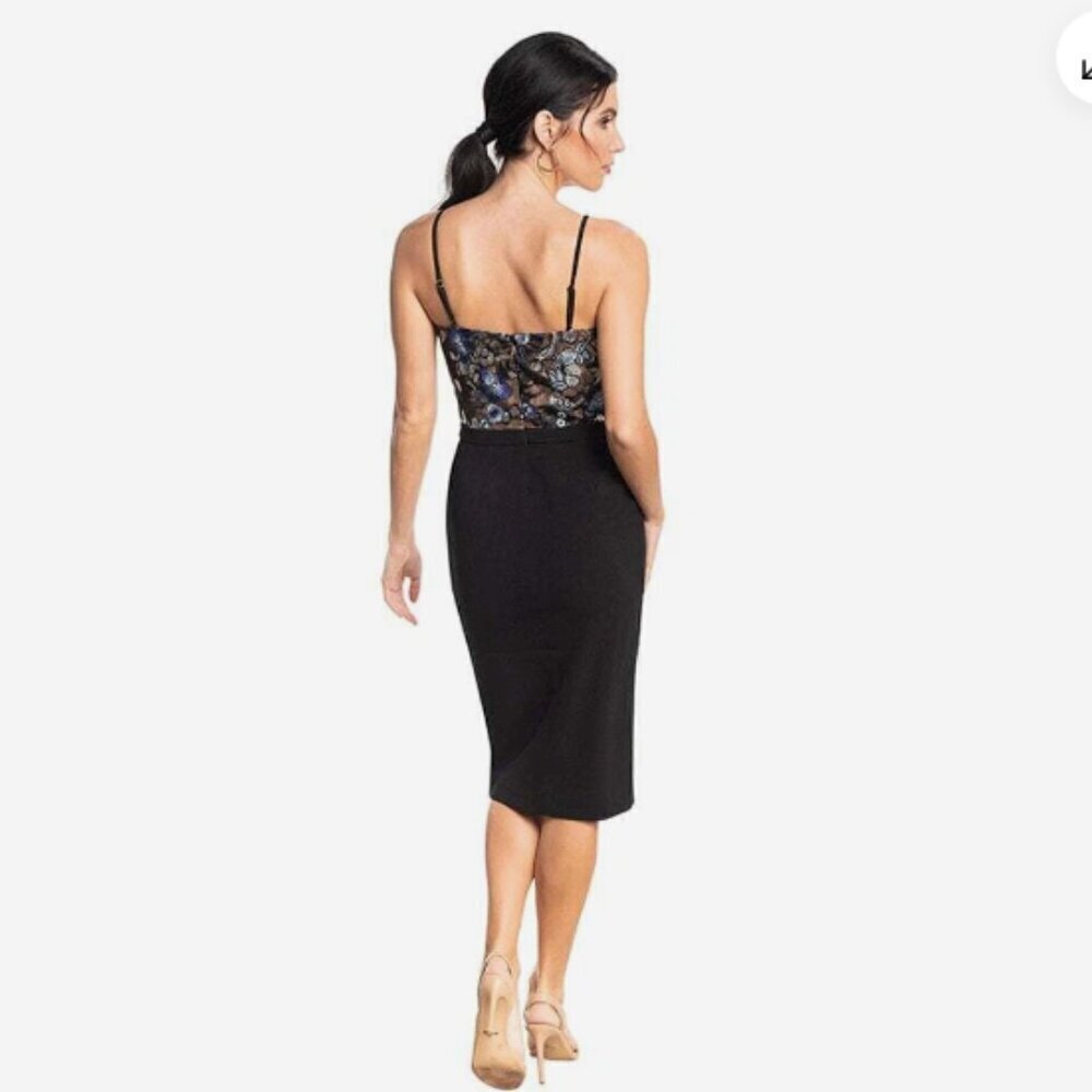 ANTHRO brand DRESS THE POPULATION Giului Sequin Bodice Crepe Sheath DRESS - XS - Picture 2 of 12